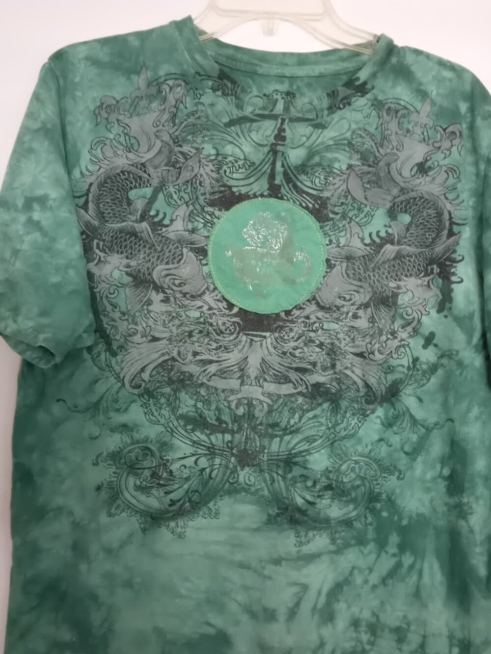 Unisex Reissue Green Crewneck Retro Graphic Tshirt Cotton Tie Dye Vintage Style